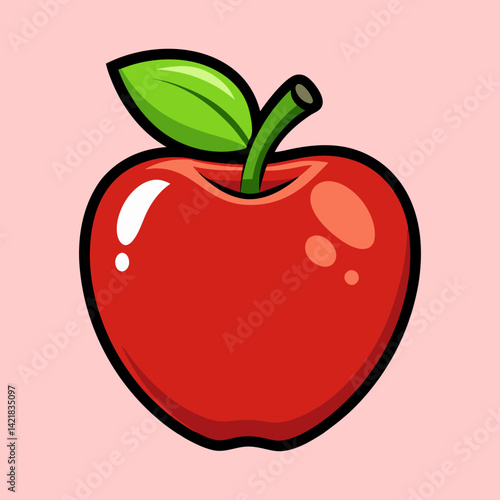 A delightful cartoon apple, perfect for back to school and healthy eating