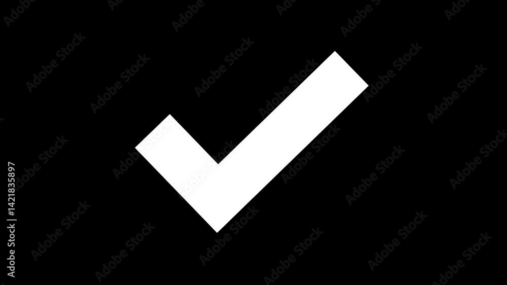 Check Mark Isolated Animation, Large check mark, symbolizing approval or completion Check Mark Isolated Animation, Large check mark, symbolizing approval or completion