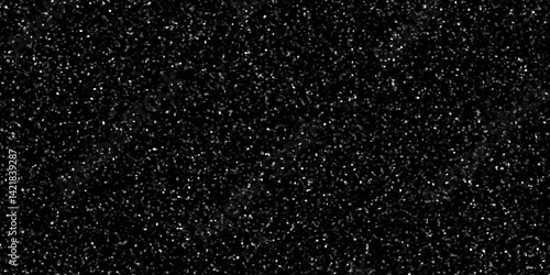Terrazzo paper texture Black background. Scattered pixelated mosaic with random shapes. Artistic modern abstract texture with small fragmented shapes. Digital noise pattern.
