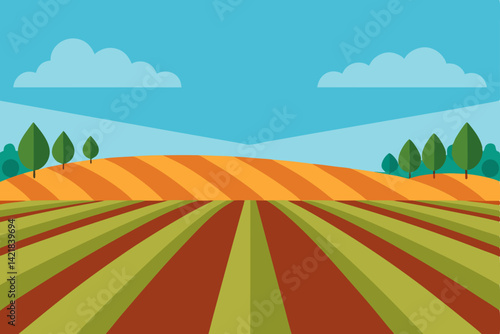 vector illustration of a rural landscape