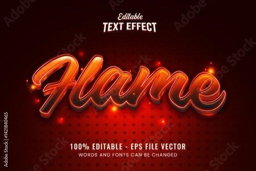 Hot flame editable text effect Premium Vector	
