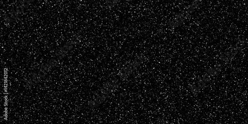 Terrazzo paper texture Black background. Scattered pixelated mosaic with random shapes. Artistic modern abstract texture with small fragmented shapes. Digital noise pattern.