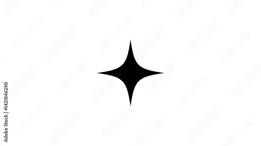 Sparkling and twinkling star element animated 4k on white background Sparkling and twinkling star element animated 4k on white background