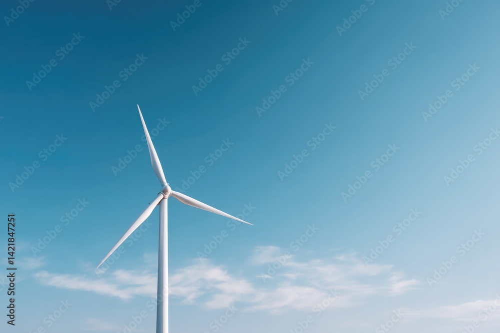 single wind turbine stands tall against clear blue sky symbolizing renewable energy single wind turbine stands tall against clear blue sky symbolizing renewable energy