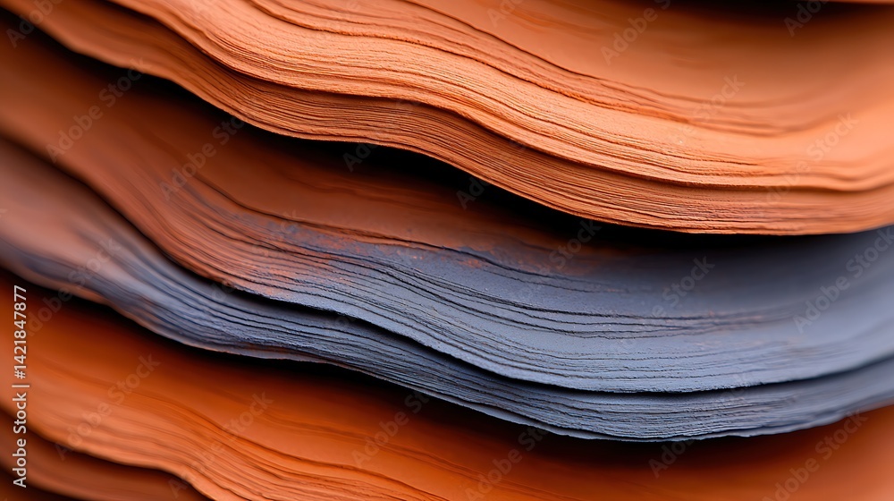 Abstract Layered Texture with Orange and Blue Waves Abstract Layered Texture with Orange and Blue Waves
