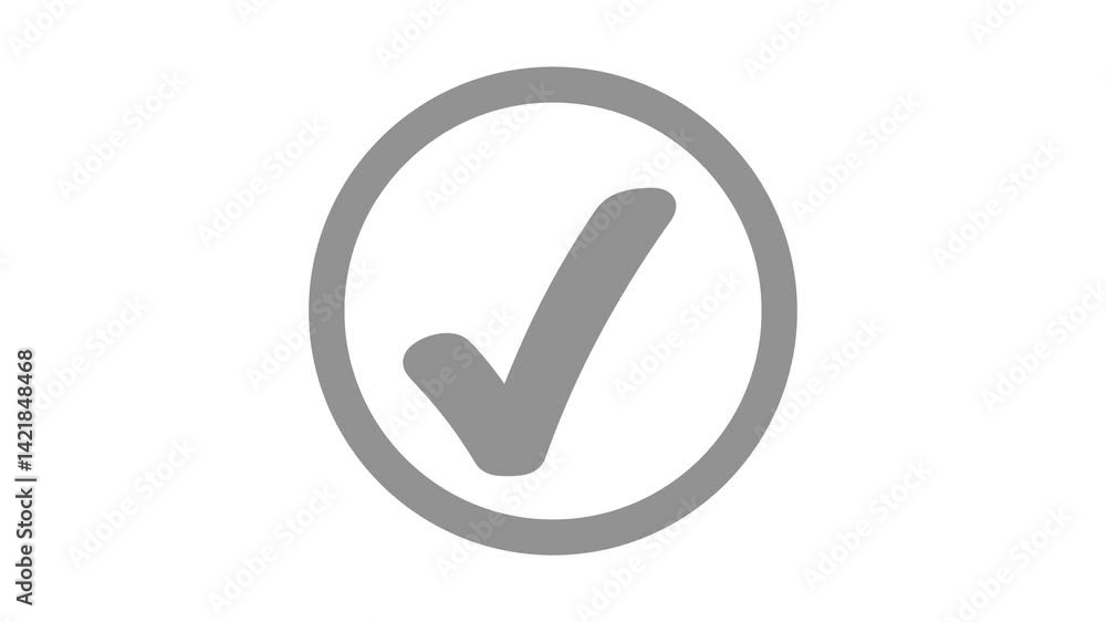 Bold checkmark inside a circle isolated animation, symbolizing approval or completion Bold checkmark inside a circle isolated animation, symbolizing approval or completion