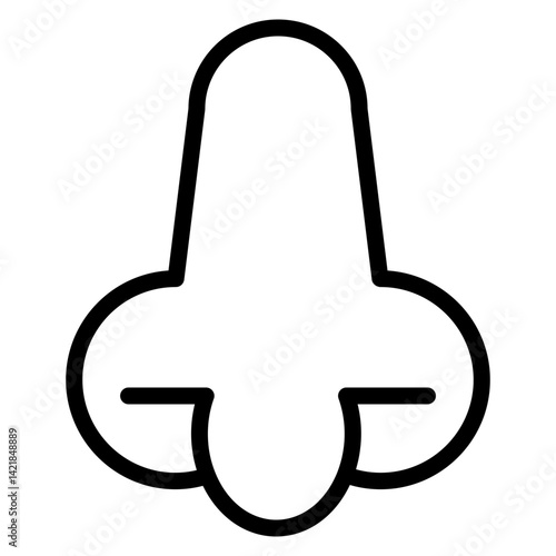 Human Nose – Anatomy Outline Icons – Vector Illustration of Nasal Structure for Respiratory System and Medical Education