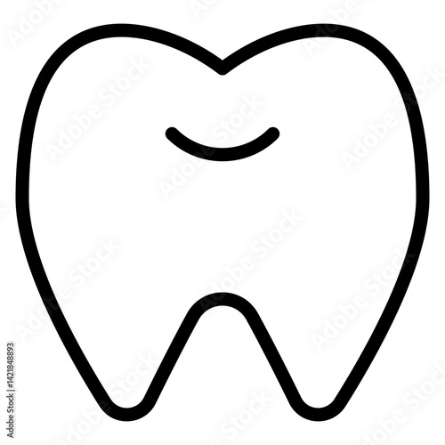 Human Tooth – Anatomy Outline Icons – Vector Illustration of Dental Structure for Oral Health, Dentistry, and Educational Use