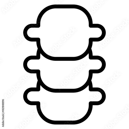 Human Spine – Anatomy Outline Icons – Vector Illustration of Vertebral Column for Skeletal Anatomy, Posture, and Orthopedic Concepts