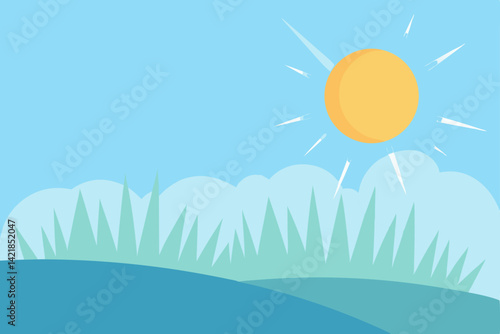 vector illustration of a summer landscape