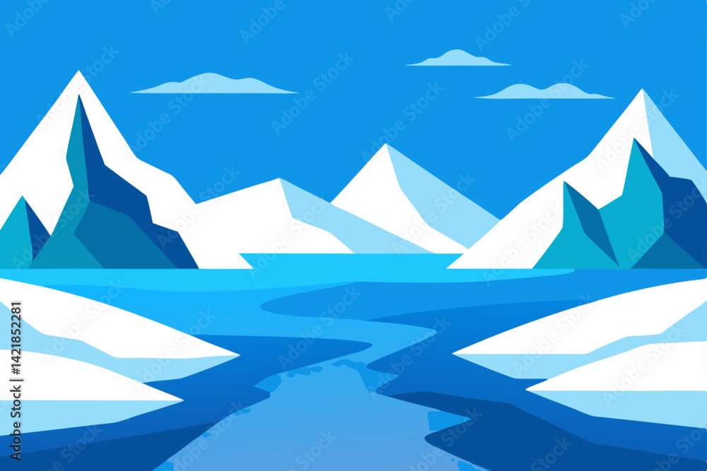 Fototapeta premium vector illustration of a mountain landscape