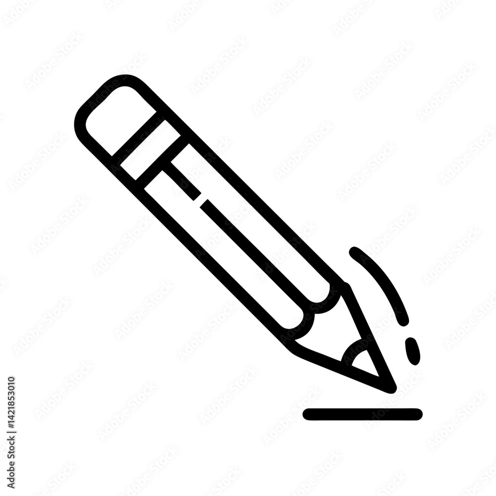 Fototapeta premium pencil icon on transparent background for apps and websites