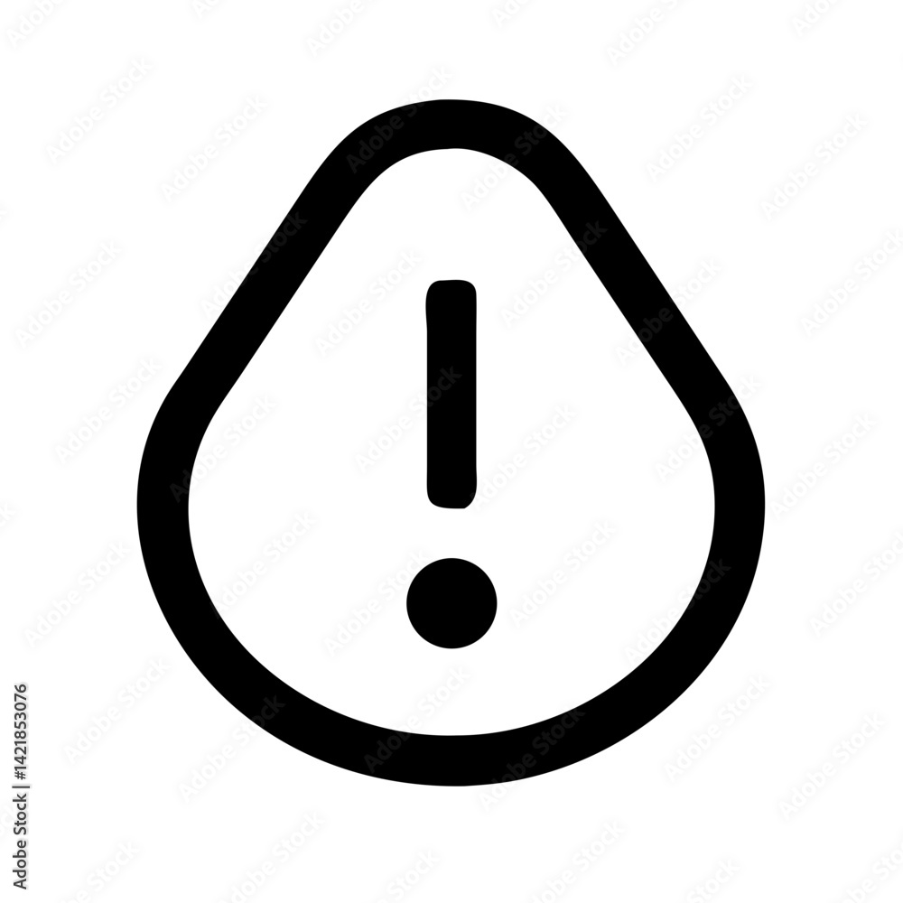 warning icon on transparent background for apps and websites