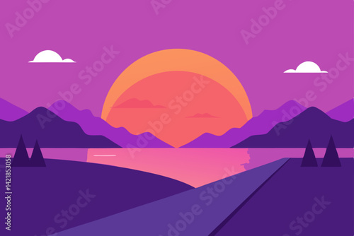 sunset in the mountains