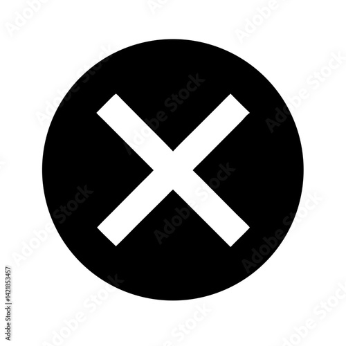 error cross icon on transparent background for apps and websites