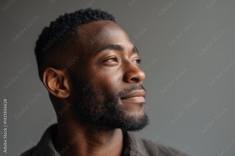 Obraz premium thoughtful portrait of diverse individual reflecting on history background softly blurred
