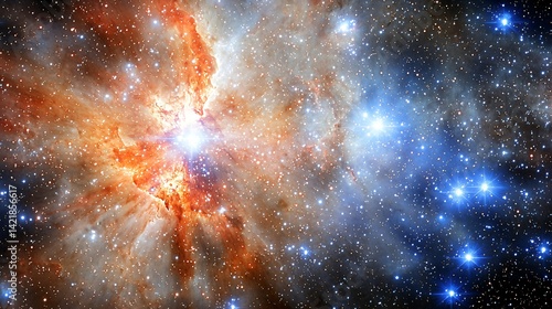 Stunning nebula in the sky captured amidst hidden star systems and atmospheric fog creating a mystical celestial experience