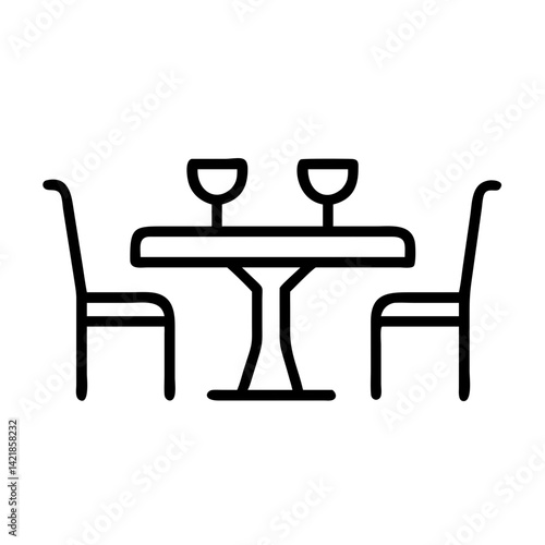 dining table icon on transparent background for apps and websites