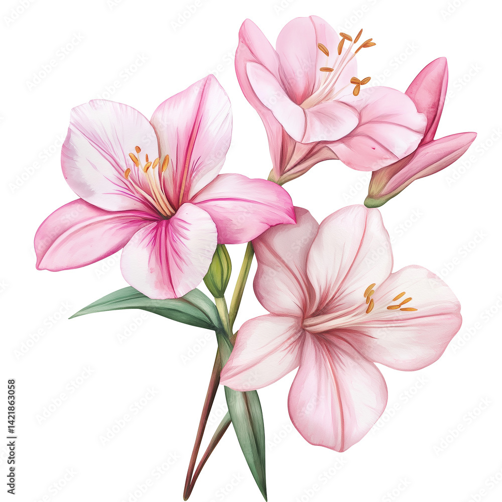 pink lily isolated on white background pink lily isolated on white background