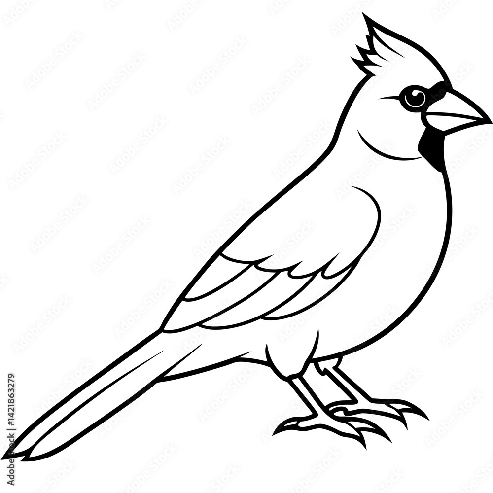 Minimalist Cardinal Bird One-Line Vector Art Minimalist Cardinal Bird One-Line Vector Art