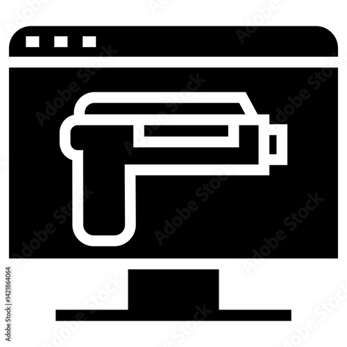 robbery online vector icon