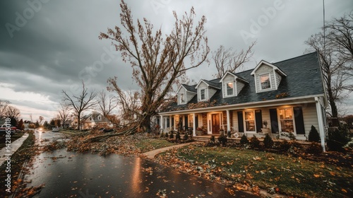 Damaged home after storm