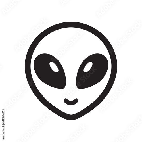 cute alien face icon – minimalist ufo head vector