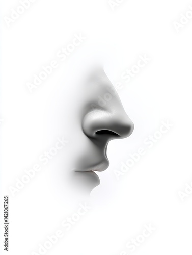 Wallpaper Mural Minimalist Profile: Nose & Lip 3D Render - Minimalism Torontodigital.ca