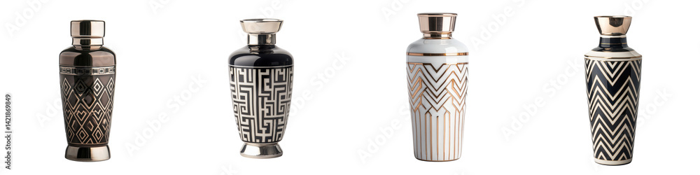 custom made wallpaper toronto digitalElegant ceramic vases with geometric patterns and designs