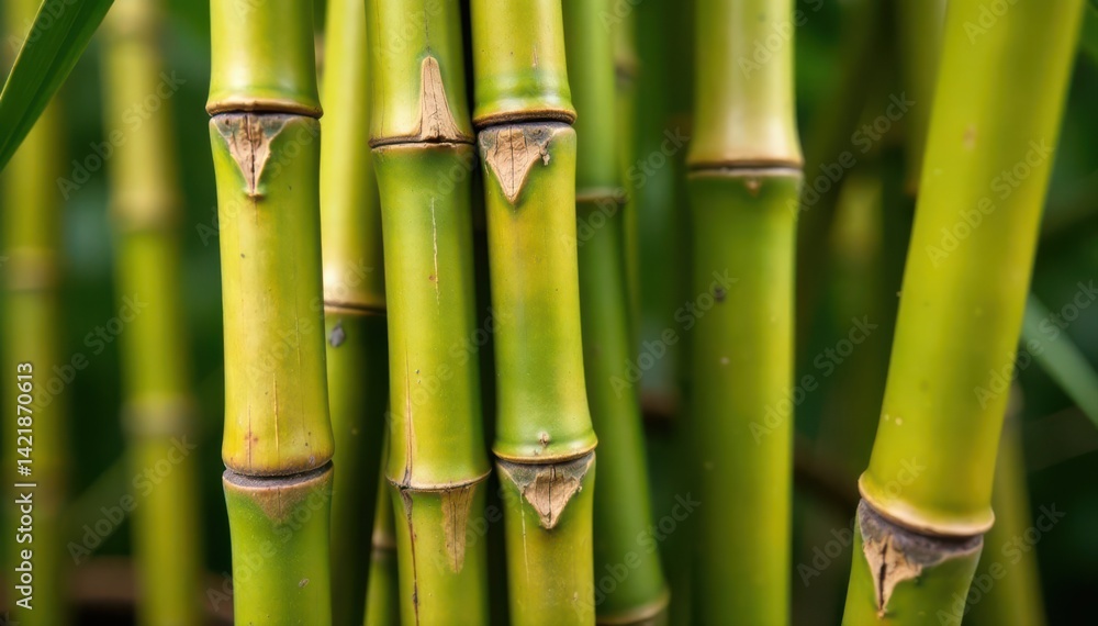 Close-up of natural bamboo, showing intricate grain and knots , timber, warm Close-up of natural bamboo, showing intricate grain and knots , timber, warm