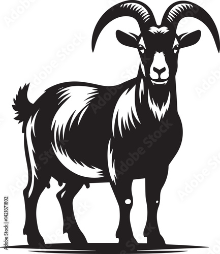 goad silhouette vector, goad logo vector, goad icon silhouette vector isolated on white background full body