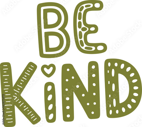 Be Kind - Cute Hand Lettered Sticker.