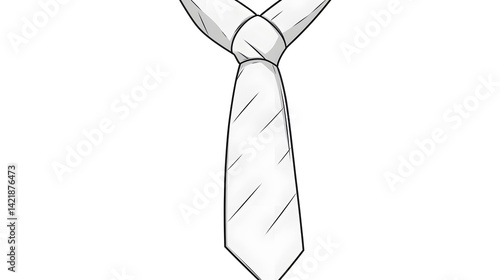 Professional line drawing cartoon of a tie for business presentations and fashion designs