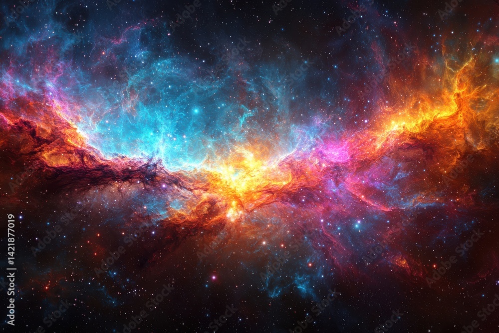 Fototapeta premium A Stunning Cosmic Nebula in Vibrant Colors