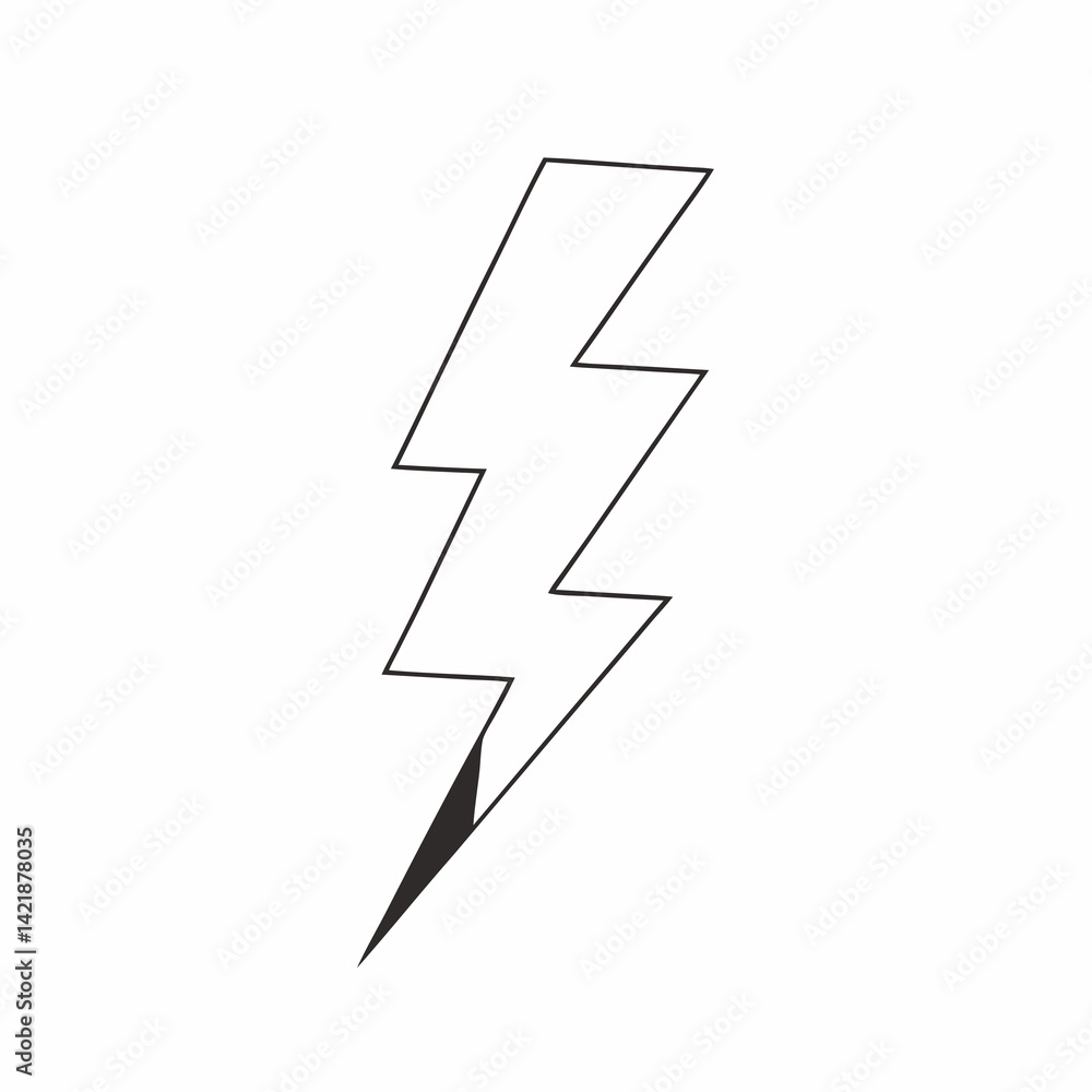 Isolated lightning bolt vector illustration simple electric spark icon design Isolated lightning bolt vector illustration simple electric spark icon design