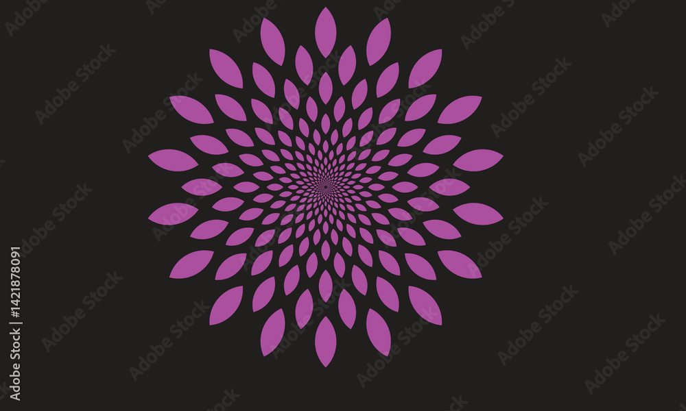 Red radial petal pattern, Abstract flower spiral, Geometric leaf mandala, Bold red symmetry art, Modern petal design Red radial petal pattern, Abstract flower spiral, Geometric leaf mandala, Bold red symmetry art, Modern petal design
