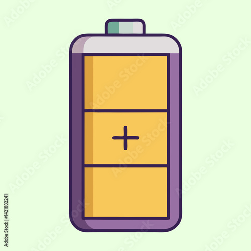 Colorful Battery Icon with Charge Level Indicator Graphic Design