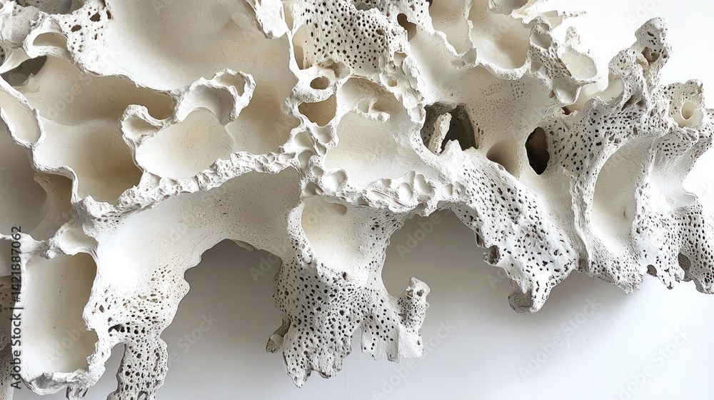 White porous stone texture, close-up, abstract background, design element White porous stone texture, close-up, abstract background, design element
