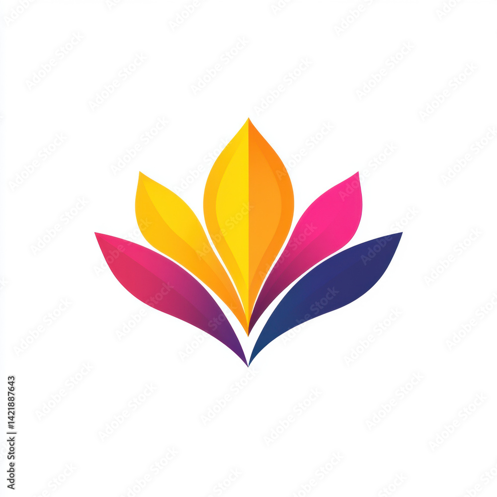 Colorful Abstract Flower Logo Design with Gradient Petals and Modern Style for Business or Brand Identity Colorful Abstract Flower Logo Design with Gradient Petals and Modern Style for Business or Brand Identity