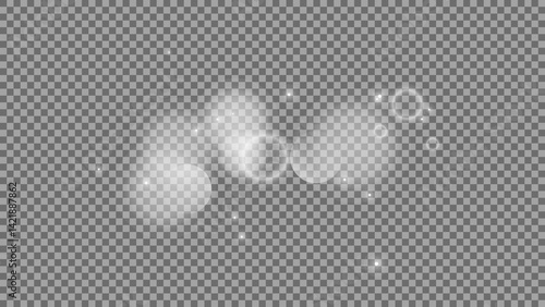 Bokeh circles on transparent background