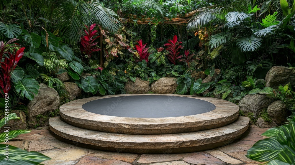 Fototapeta premium Tropical Garden Stage Area Outdoor Setting