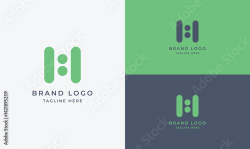 Futuristic AI Letter H Logo – Bold Green Vector Icon for Tech, Business, and Web Design Templates
