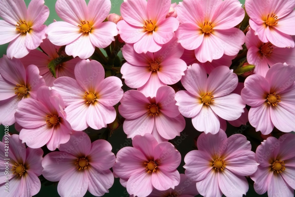 Delicate blossoms arranged in a repeating square grid , modern, style, grid pattern Delicate blossoms arranged in a repeating square grid , modern, style, grid pattern