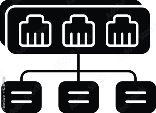 Networking Vector Glyph Icons and Illustrations Pack