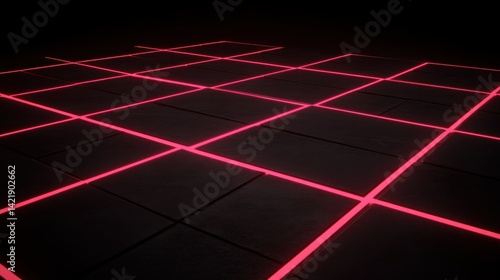 Retro Grid: Pink Neon Lines on Dark Surface