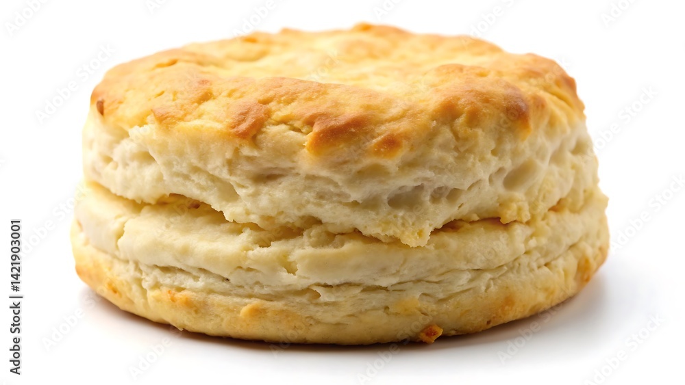 Fluffy buttery biscuit isolated on white background Fluffy buttery biscuit isolated on white background