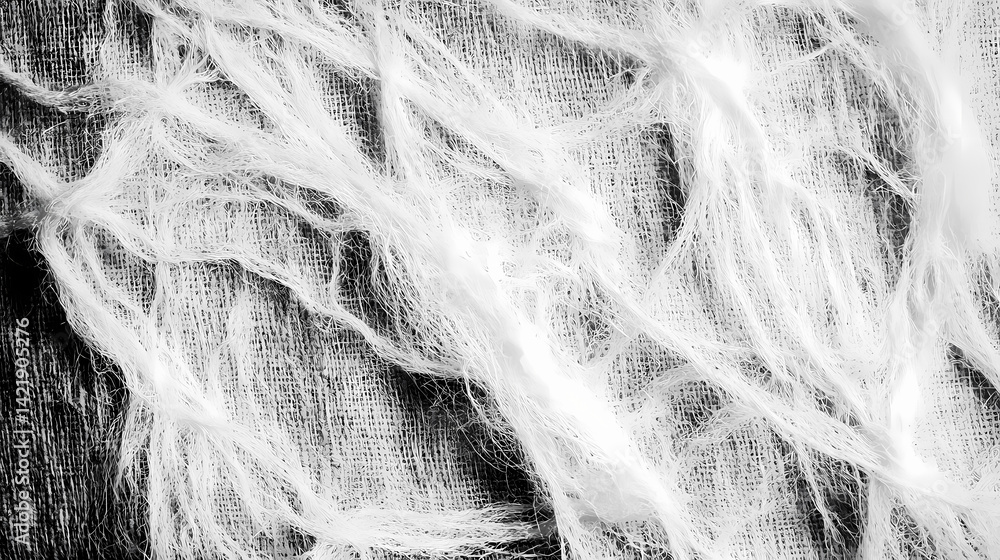 Rough, uneven white linen texture; visible threads and slubs , linen, rough. Time-Spun Threads. Illustration