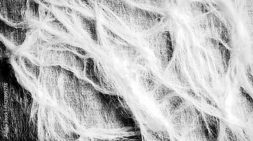 Obraz na płótnie Rough, uneven white linen texture; visible threads and slubs , linen, rough. Time-Spun Threads. Illustration w salonie