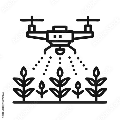  Agricultural Drone Icon Representing Crop Spraying