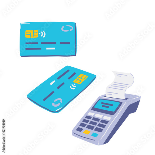 Credit card hand drawn illustration